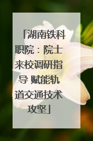 湖南铁科职院：院士来校调研指导 赋能轨道交通技术攻坚