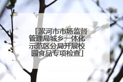 漯河市市场监督管理局城乡一体化示范区分局开展校园食品专项检查