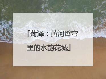 菏泽：黄河臂弯里的水韵花城