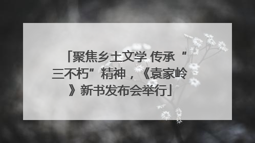 聚焦乡土文学 传承“三不朽”精神，《袁家岭》新书发布会举行