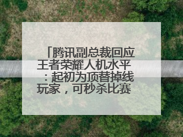 腾讯副总裁回应王者荣耀人机水平：起初为顶替掉线玩家，可秒杀比赛级玩家