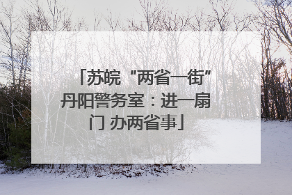 苏皖“两省一街”丹阳警务室：进一扇门 办两省事