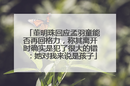 董明珠回应孟羽童能否再回格力，称其离开时确实是犯了很大的错：她对我来说是孩子