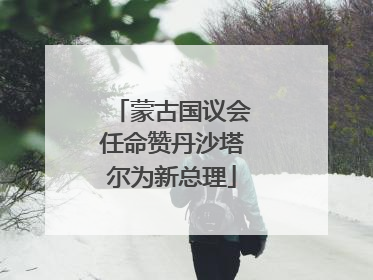 蒙古国议会任命赞丹沙塔尔为新总理