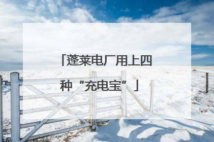 蓬莱电厂用上四种“充电宝”