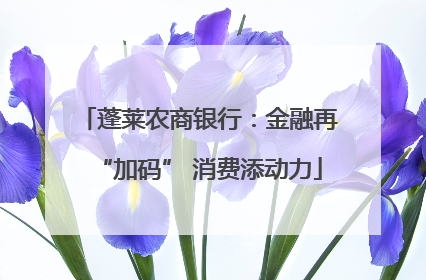 蓬莱农商银行：金融再“加码” 消费添动力