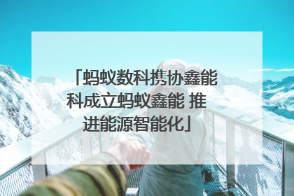 蚂蚁数科携协鑫能科成立蚂蚁鑫能 推进能源智能化