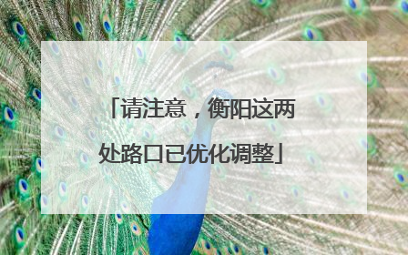 请注意，衡阳这两处路口已优化调整