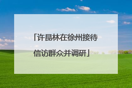 许昆林在徐州接待信访群众并调研