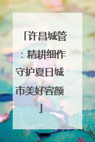 许昌城管：精耕细作守护夏日城市美好容颜