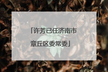 许芳已任济南市章丘区委常委