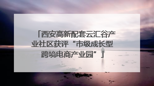 西安高新配套云汇谷产业社区获评“市级成长型跨境电商产业园”