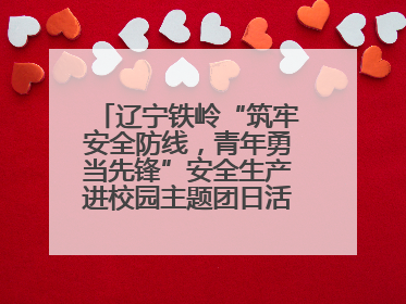 辽宁铁岭“筑牢安全防线，青年勇当先锋”安全生产进校园主题团日活动举行