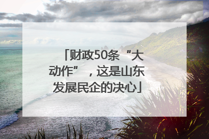 财政50条“大动作”，这是山东发展民企的决心