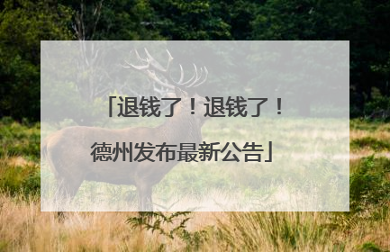 退钱了！退钱了！德州发布最新公告