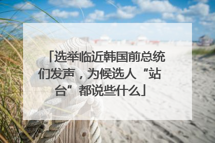 选举临近韩国前总统们发声，为候选人“站台”都说些什么
