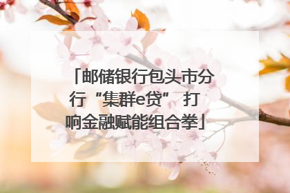 邮储银行包头市分行“集群e贷” 打响金融赋能组合拳