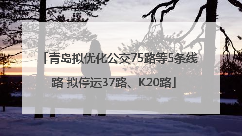 青岛拟优化公交75路等5条线路 拟停运37路、K20路