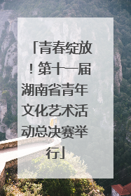 青春绽放！第十一届湖南省青年文化艺术活动总决赛举行
