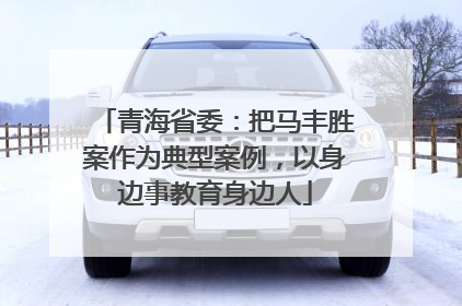 青海省委：把马丰胜案作为典型案例，以身边事教育身边人