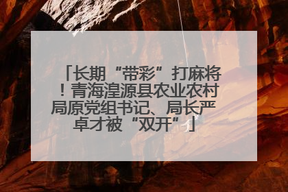 长期“带彩”打麻将！青海湟源县农业农村局原党组书记、局长严卓才被“双开”