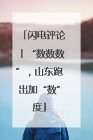 闪电评论丨“数数数”，山东跑出加“数”度
