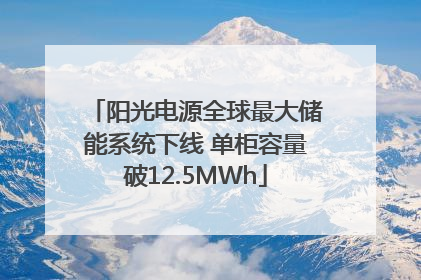 阳光电源全球最大储能系统下线 单柜容量破12.5MWh