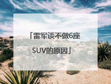 雷军谈不做6座SUV的原因