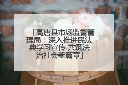 高唐县市场监督管理局：深入推进民法典学习宣传 共筑法治社会新篇章
