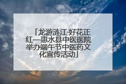 龙游涟江·好花正红—惠水县中医医院举办端午节中医药文化宣传活动