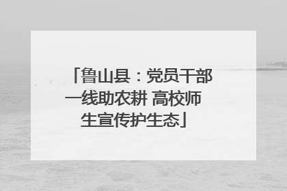 鲁山县：党员干部一线助农耕 高校师生宣传护生态
