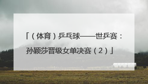 （体育）乒乓球——世乒赛：孙颖莎晋级女单决赛（2）