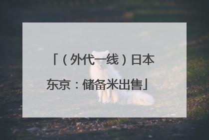 （外代一线）日本东京：储备米出售