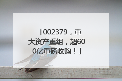 002379，重大资产重组，超600亿重磅收购！