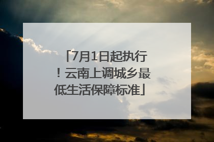 7月1日起执行！云南上调城乡最低生活保障标准