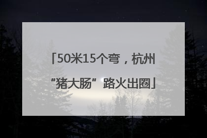 50米15个弯，杭州“猪大肠”路火出圈