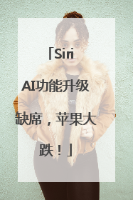 Siri AI功能升级缺席，苹果大跌！